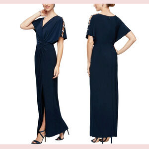 Alex Evenings Midnight Blue Maxi Dress